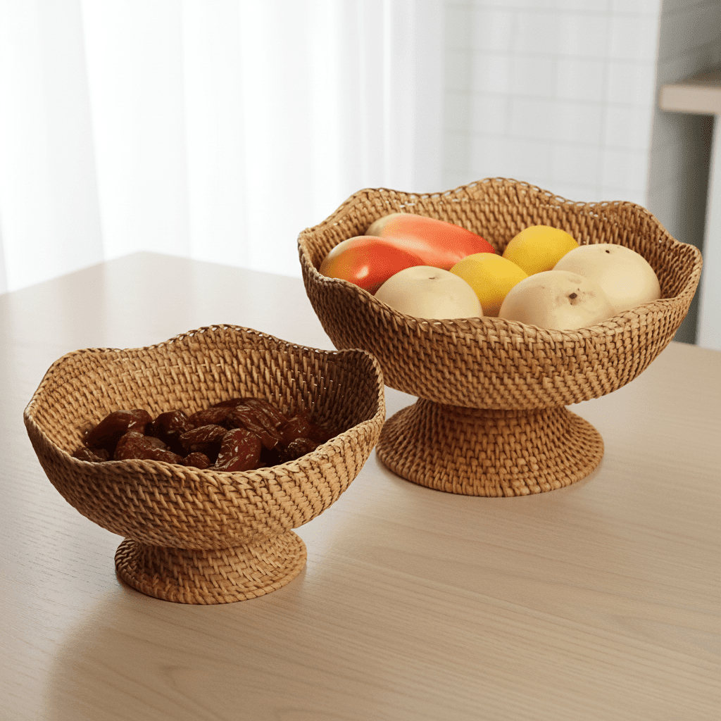 ORGANICBASK – Cesto per frutta in rattan fatto a mano con aspetto naturale