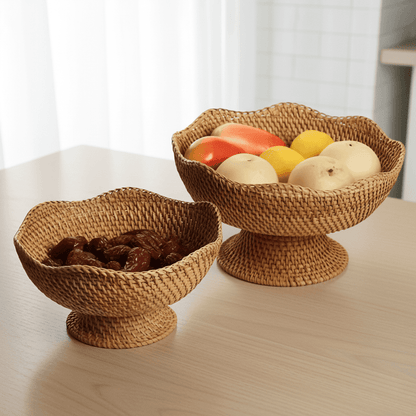 ORGANICBASK – Cesto per frutta in rattan fatto a mano con aspetto naturale