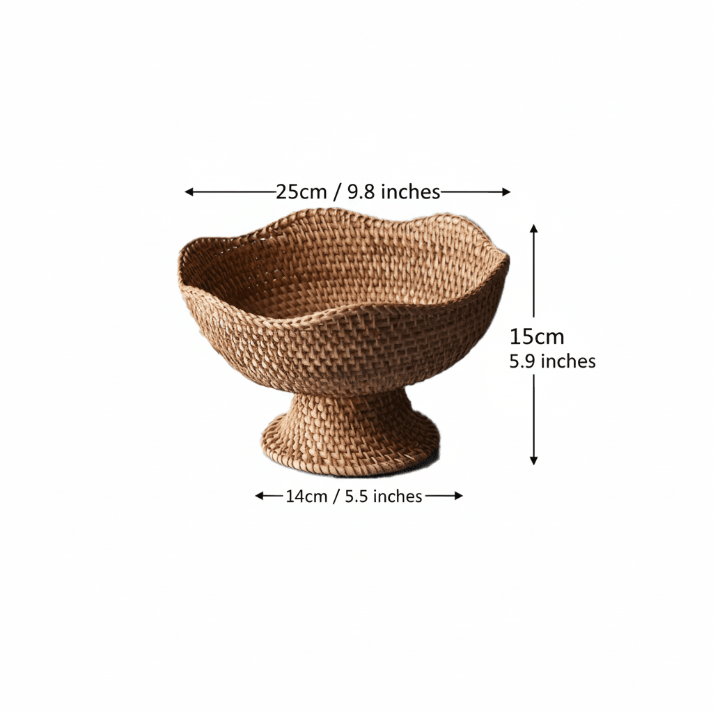 ORGANICBASK – Cesto per frutta in rattan fatto a mano con aspetto naturale