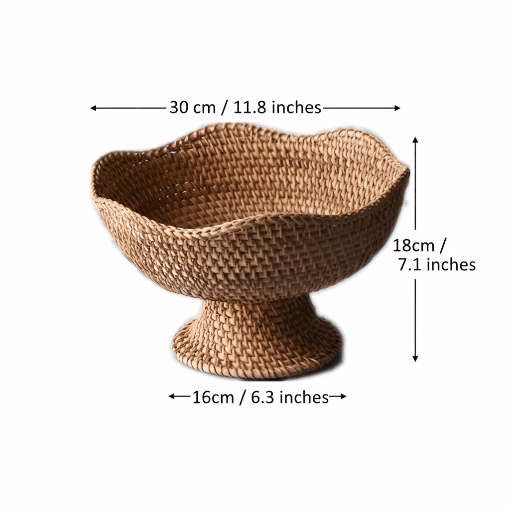 ORGANICBASK – Cesto per frutta in rattan fatto a mano con aspetto naturale