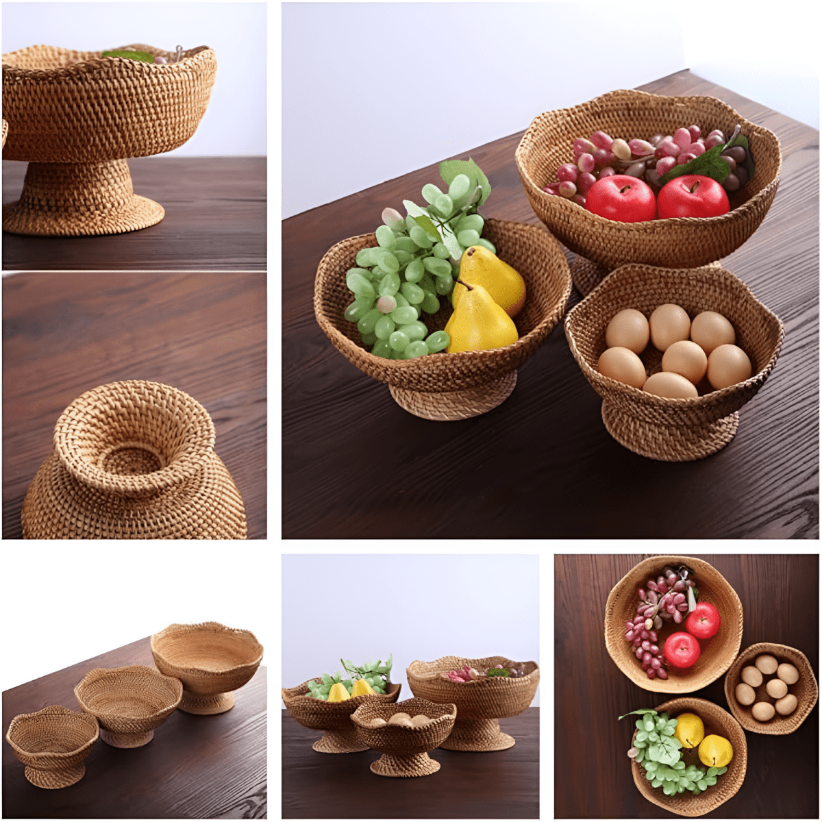 ORGANICBASK – Cesto per frutta in rattan fatto a mano con aspetto naturale