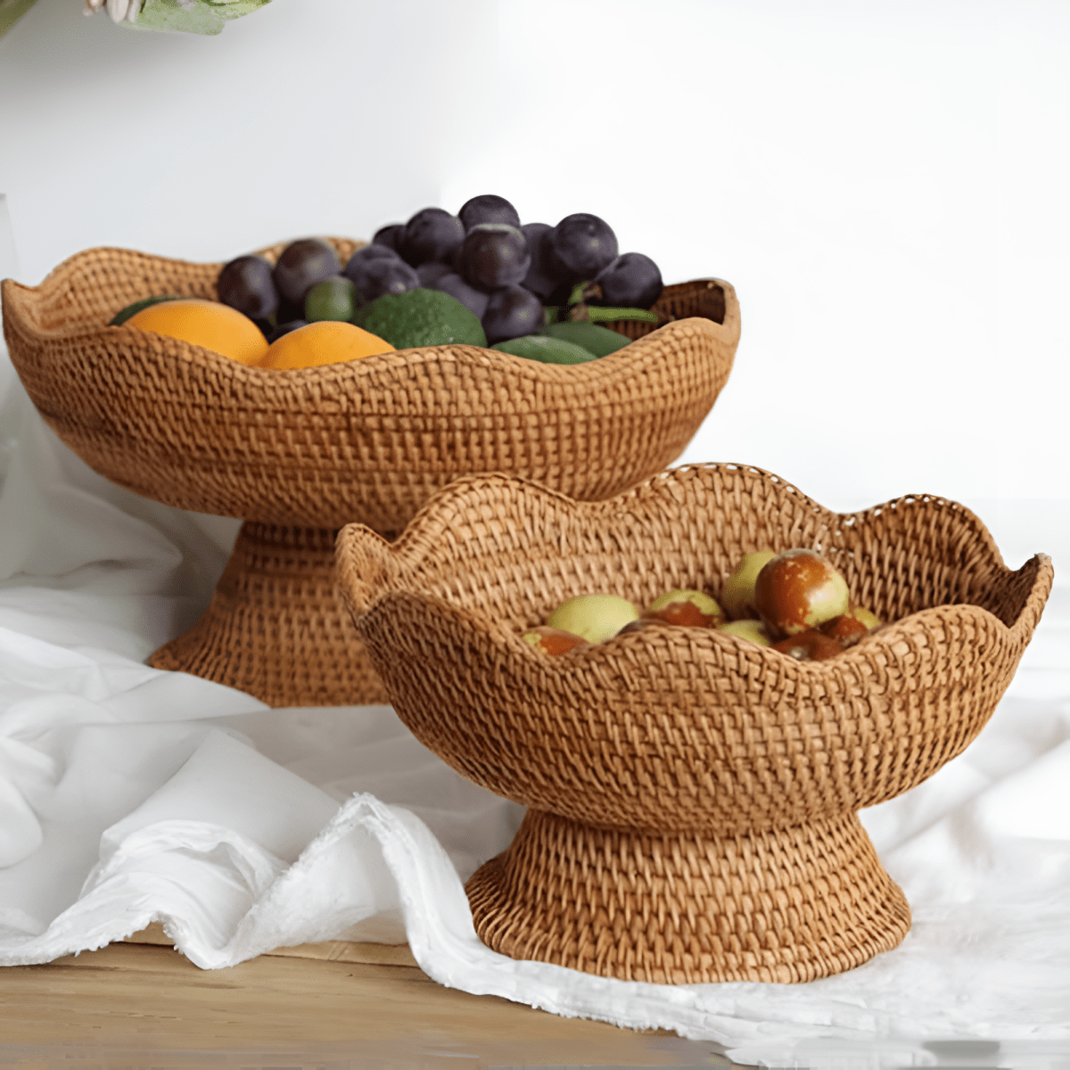 ORGANICBASK – Cesto per frutta in rattan fatto a mano con aspetto naturale