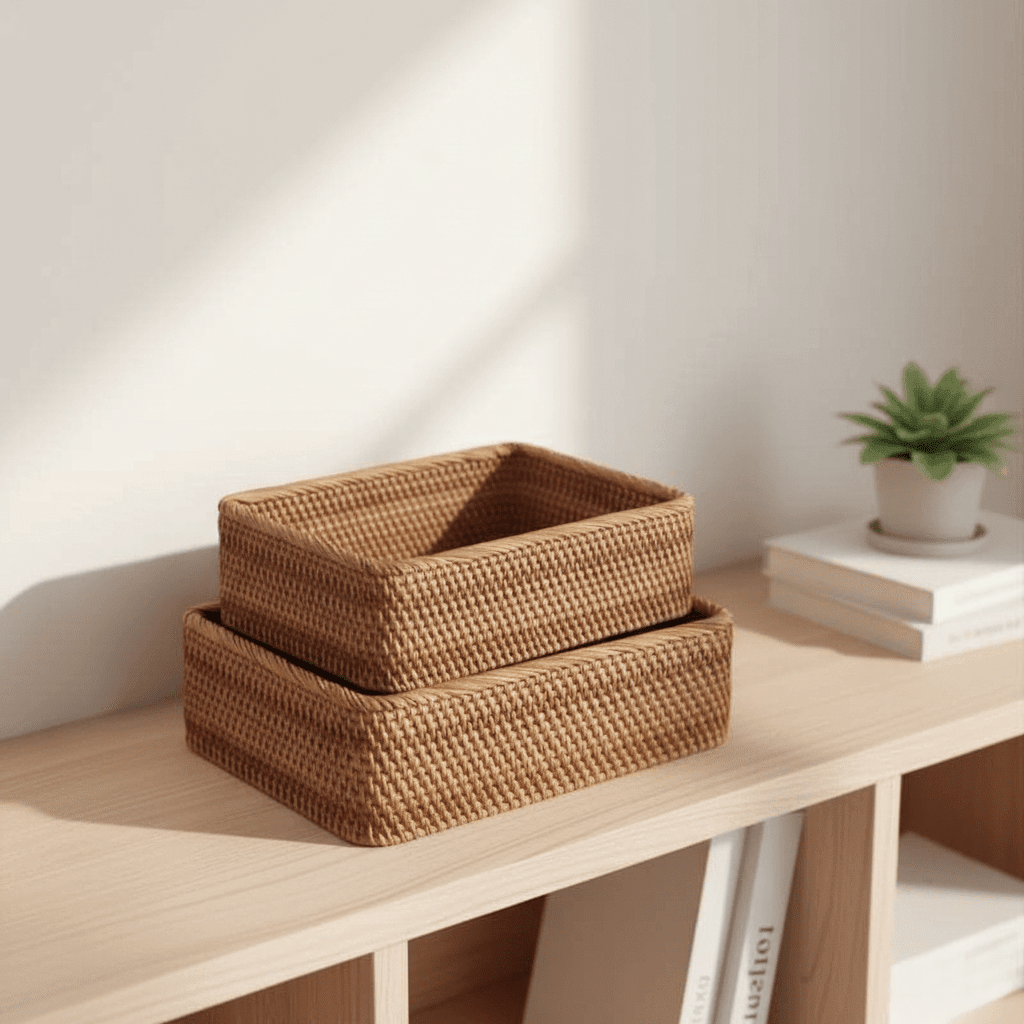 RUSTELLE – Elegantes cestos de ratán para un almacenamiento estilizado y natural