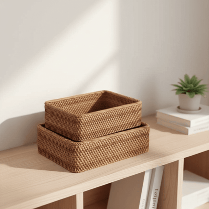 RUSTELLE – Elegantes cestos de ratán para un almacenamiento estilizado y natural