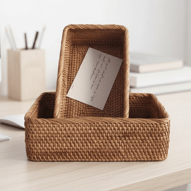 RUSTELLE – Elegantes cestos de ratán para un almacenamiento estilizado y natural