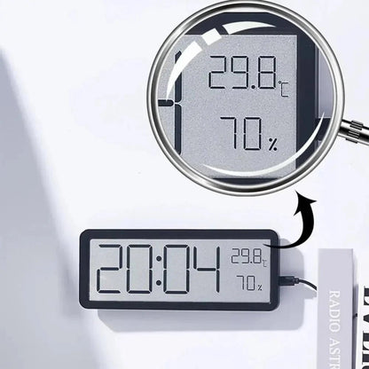 TEMPOTIX – Horloge murale LED digitale avec affichage clair de l'heure et de la température