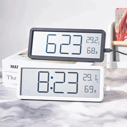 TEMPOTIX – Horloge murale LED digitale avec affichage clair de l'heure et de la température