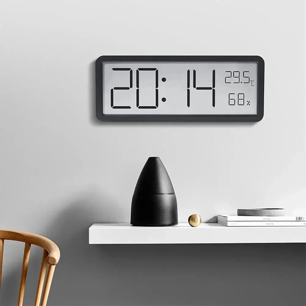 TEMPOTIX – Horloge murale LED digitale avec affichage clair de l'heure et de la température