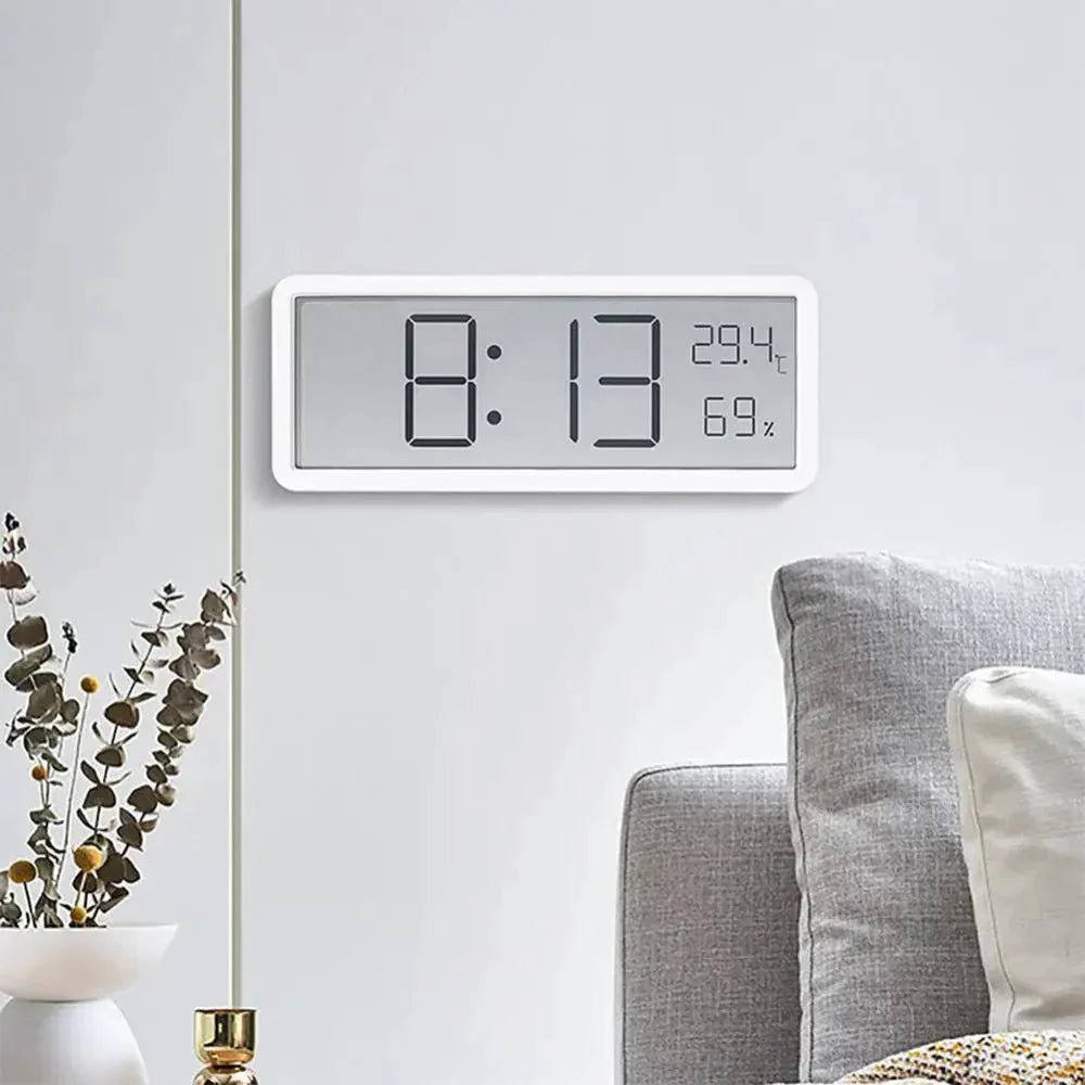 TEMPOTIX – Horloge murale LED digitale avec affichage clair de l'heure et de la température
