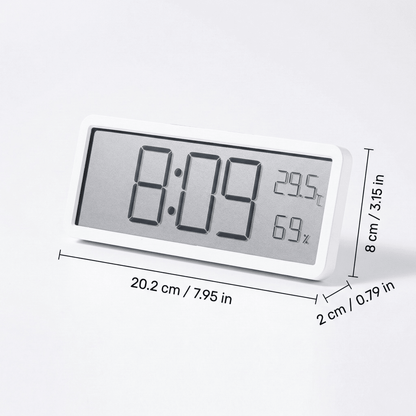 TEMPOTIX – Horloge murale LED digitale avec affichage clair de l'heure et de la température