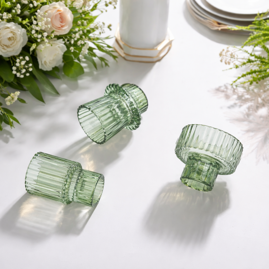 LUNELLE – Bougeoirs réversibles en lot de 3
