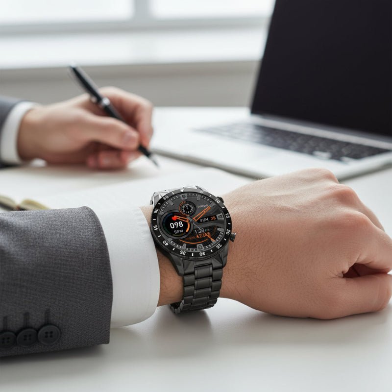 LIGETRON – Montre intelligente Bluetooth de luxe avec écran tactile complet et bracelet en acier inoxydable