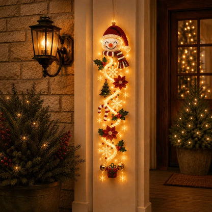 NOELVYN – Décoration de Noël lumineuse pour la porte avec lumières en spirale