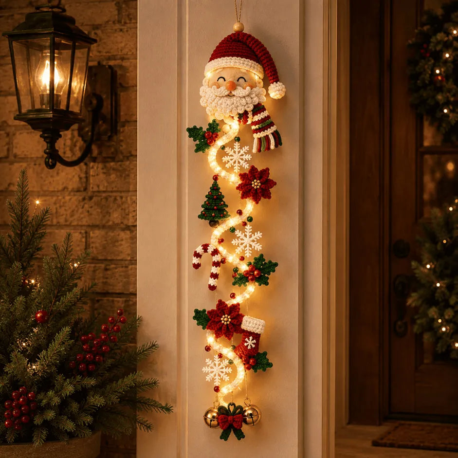 NOELVYN – Décoration de Noël lumineuse pour la porte avec lumières en spirale