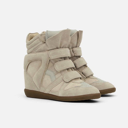 VELORIA – Baskets montantes pour femme avec talon compensé dissimulé